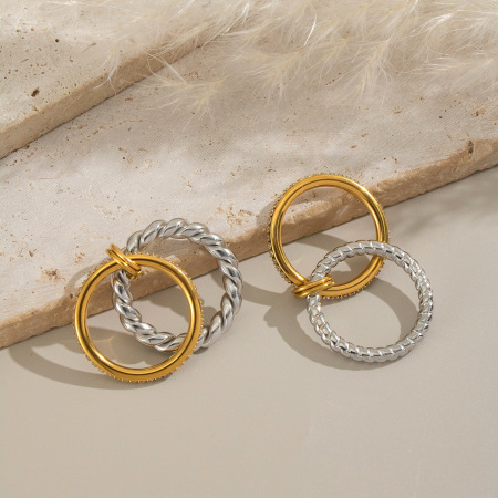 Bague minimaliste étanche en acier inoxydable, couleurs assorties (1 pièce) 2