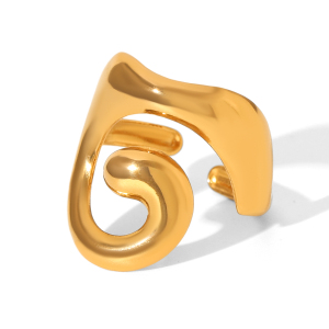Bague Simple Et Élégante Au Quotidien, En Acier Inoxydable Imperméable, De Forme Irrégulière. h5