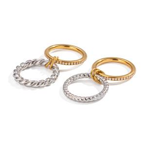 Bague Minimaliste Étanche En Acier Inoxydable, Couleurs Assorties (1 Pièce) h5 Image5