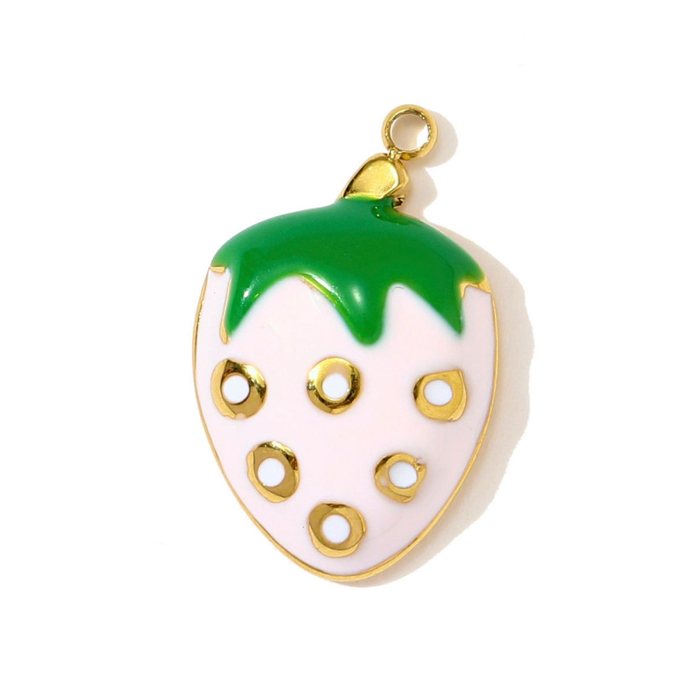 Pendentif Femme En Acier Inoxydable Étanche, Motif Alimentaire Romantique (1 Pièce)