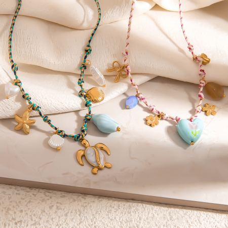 Collier tressé océanique (1 pièce)