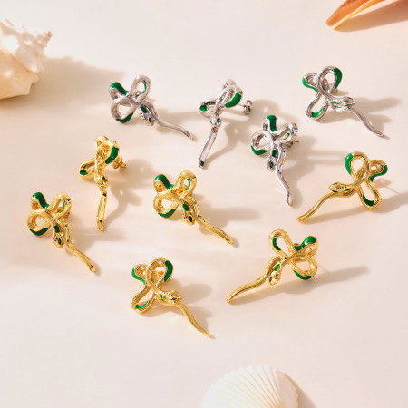 Boucles d'oreilles puces pour femme, modèle serpent, en acier inoxydable étanche, couleur or (1 paire) 2