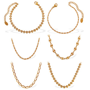 Collier À Chaîne En Acier Inoxydable Étanche Couleur Or (1 Pièce) h5 Image6