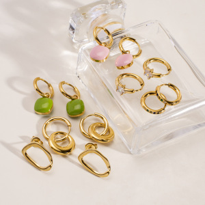 1 Paire De Boucles D'Oreilles Créoles Élégantes Et Imperméables En Acier Inoxydable Uni De La Collection Simple Series Pour Femmes h5 Image2