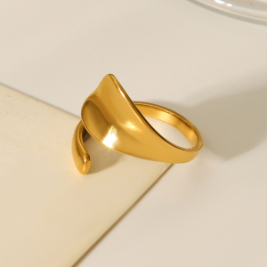 Bague Simple Et Élégante Au Quotidien, En Acier Inoxydable Imperméable, De Forme Irrégulière. h5 Image8