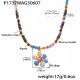 Collier pendentif fleur en pierre naturelle-41+7cm Image5