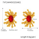TXF244-Boucles d'oreilles étamines zircon rouge Image7