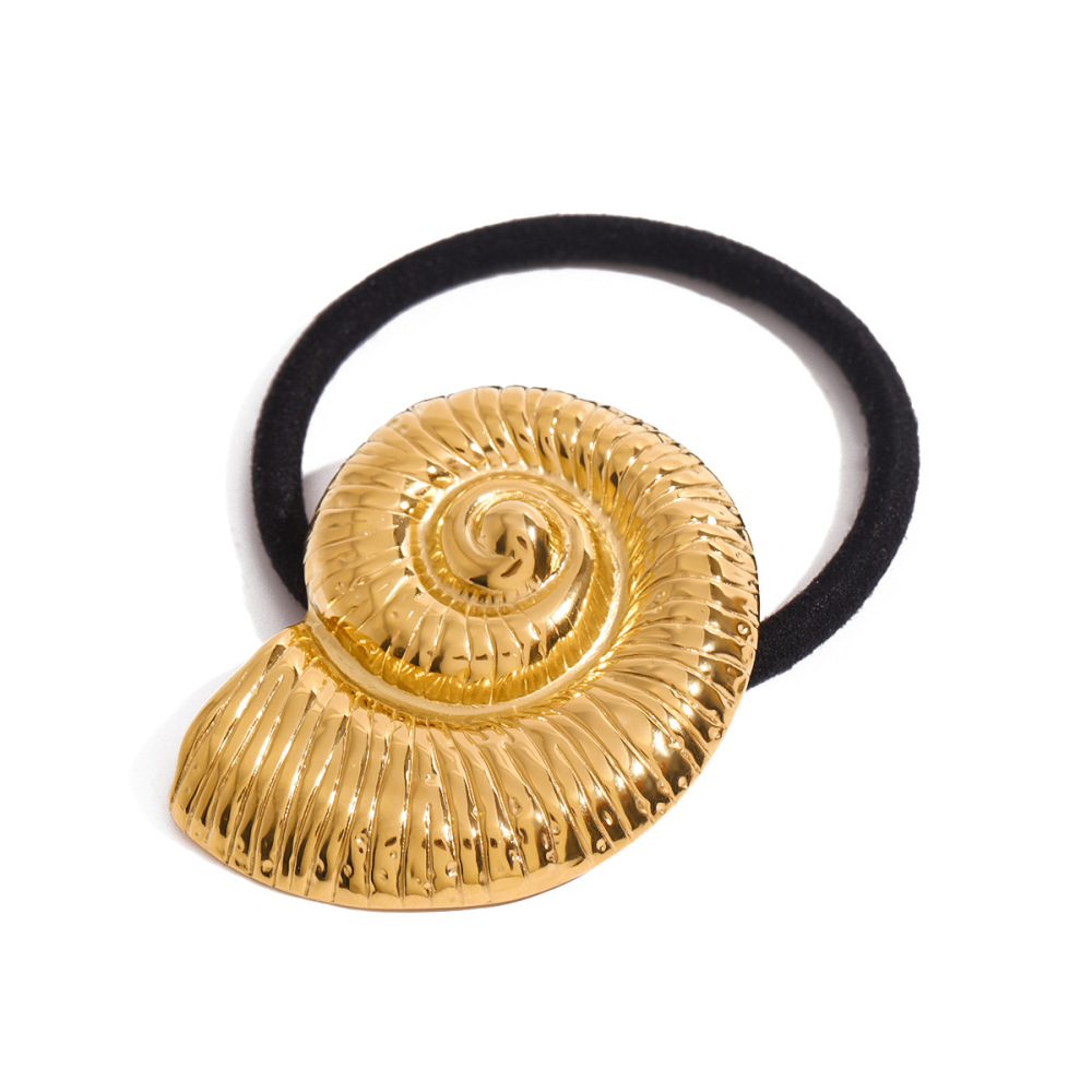 1 Élastique À Cheveux En Acier Inoxydable En Forme De Coquillage Image4