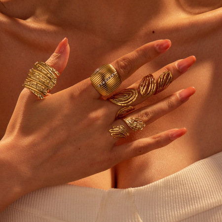 Bague de luxe étanche en acier inoxydable (1 pièce)