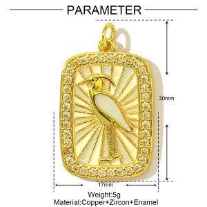 Pendentif Femme Diy En Acier Inoxydable Étanche Couleur Or, Motif Animal (1 Pièce) h5 Image2
