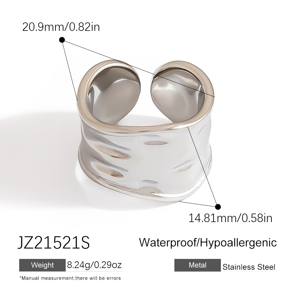 Bague Simple Et Décontractée En Acier Inoxydable De Forme Irrégulière Image2