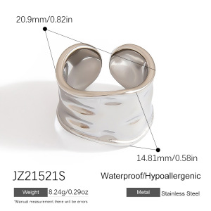 Bague Simple Et Décontractée En Acier Inoxydable De Forme Irrégulière h5 Image2