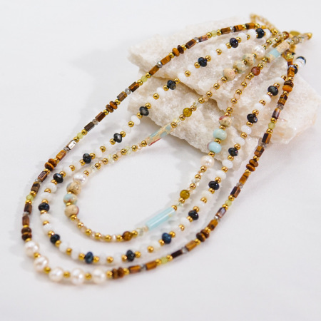 Colliers de perles élégants et imperméables en acier inoxydable pour femmes 2