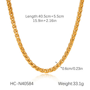 1 Collier À Maillons Quotidiens En Acier Inoxydable Étanche Couleur Or Pour Femme h5 Image2