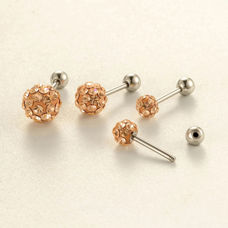 Boucle d'oreille piercing sphérique 1 pièce 2