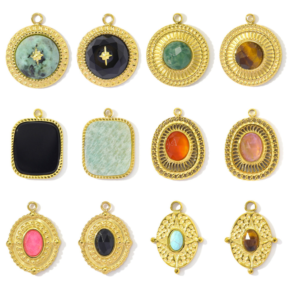 Pendentif Vintage En Pierres Naturelles Pour Femme, 1 Pièce Image5