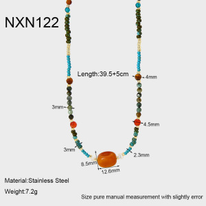 Collier De Perles Couleur Or En Pierres Naturelles, 1 Pièce h5 