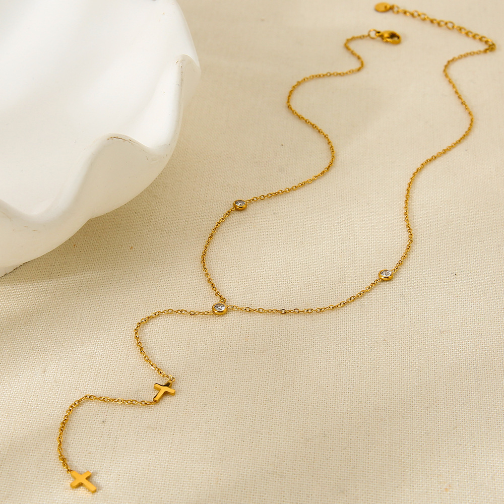 Collier Pendentif Femme Simple, Classique Et Étanche En Acier Inoxydable (1 Pièce) Image3