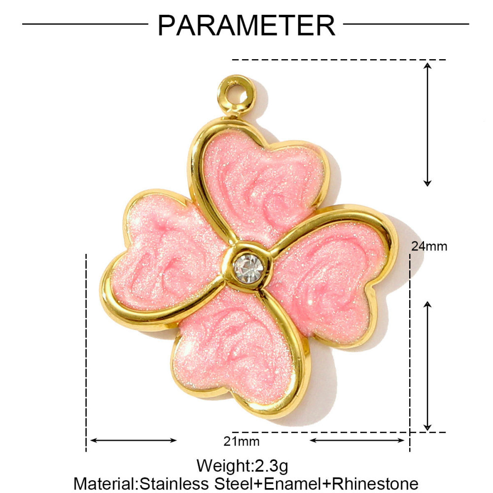 Pendentif Trèfle À Quatre Feuilles Rétro Pour Femme, 1 Pièce Image2