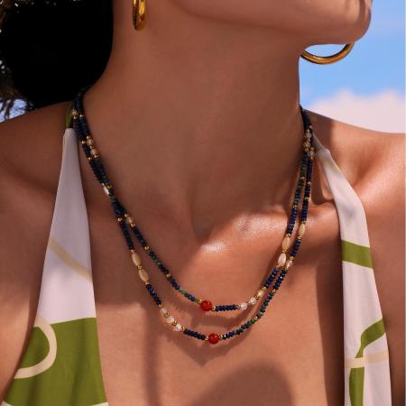 Colliers de perles élégants pour femmes, série classique, 1 pièce, pierres naturelles 2