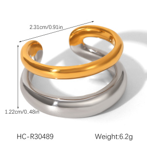 Bague Simple Et Élégante Au Quotidien, En Acier Inoxydable Imperméable, De Forme Irrégulière. h5 Image2