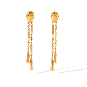 Boucles D'Oreilles Pendantes Pour Femme, En Acier Inoxydable Imperméable, Avec Pompon Simple (1 Paire). h5