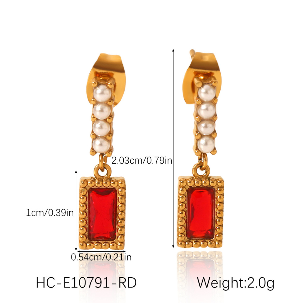 Boucles D'Oreilles Puces Pour Femmes, En Acier Inoxydable Imperméable, Couleur Or, Avec Pompon Et Zircon. Image2