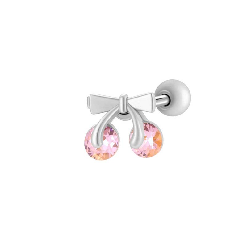 Boucle D'Oreille Piercing En Forme De Cœur En Cuivre Doré Et Zircon 