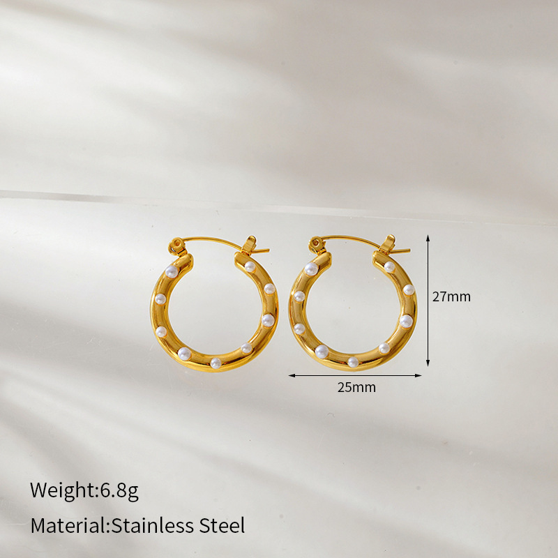 1 Paire De Boucles D'Oreilles Puces Romantiques Et Décontractées En Acier Inoxydable Imperméable, De Forme Irrégulière, Pour Femme. Image2