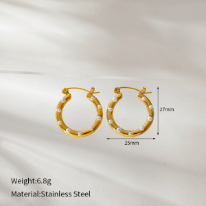 1 Paire De Boucles D'Oreilles Puces Romantiques Et Décontractées En Acier Inoxydable Imperméable, De Forme Irrégulière, Pour Femme. h5 Image2