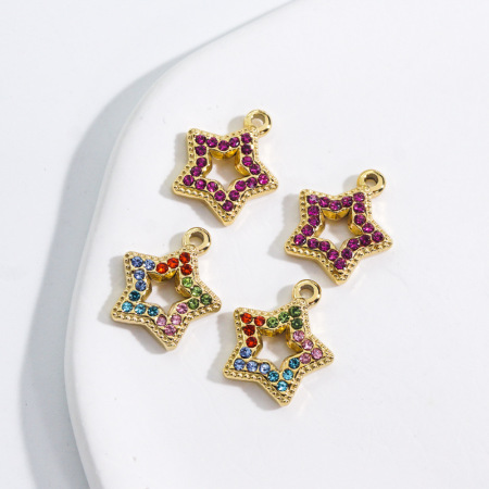 Pendentif femme luxueux et classique en acier inoxydable étanche, motif étoile (1 pièce) 2