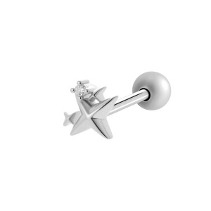 Boucle D'Oreille Piercing Lune Cuivre Or Zircon 1 Pièce h5 