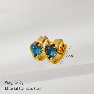 1 Paire De Boucles D'Oreilles Créoles Romantiques En Forme De Cœur, En Acier Inoxydable Étanche, Pour Femme. h5 Image2