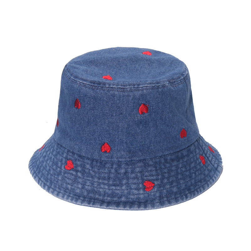 1 Chapeau Simple En Coton Pour Femme, Motif Cœur Mignon h5Image3