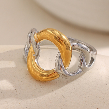 Bague tendance décontractée en acier inoxydable de couleur assortie, 1 pièce, collection Simple, style mixte, étanche.