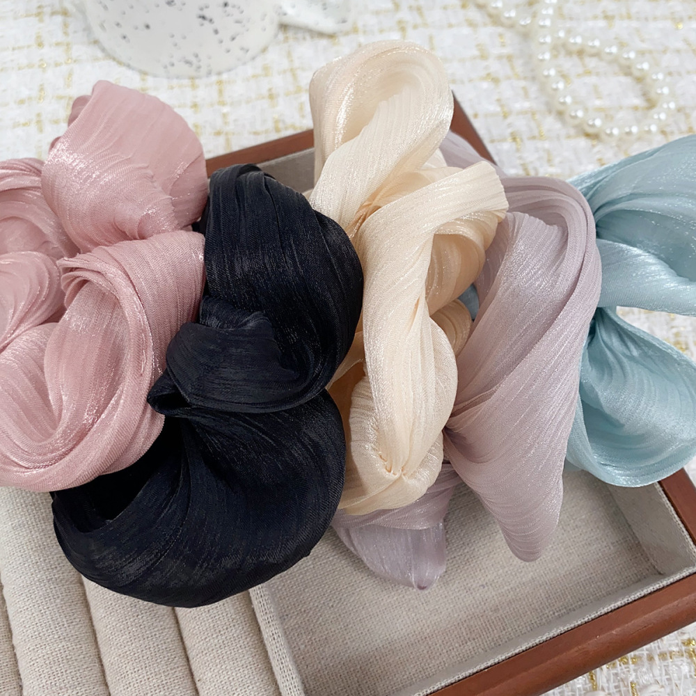1 Chouchou Quotidien En Fibre Synthétique De Couleur Unie Pour Femme Image4