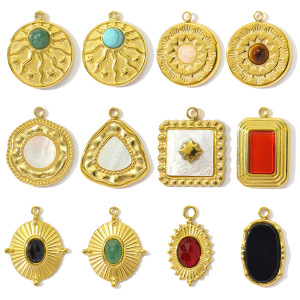 Pendentif Simple En Pierres Naturelles Pour Femme, 1 Pièce h5 Image5