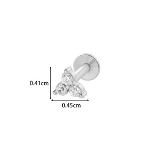 Boucle D'Oreille Piercing En Acier Inoxydable Étanche Couleur Or Avec Zircon (1 Pièce) h5 Image2