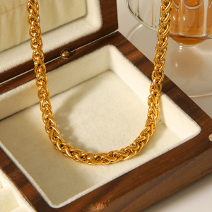 1 Collier À Maillons Quotidiens En Acier Inoxydable Étanche Couleur Or Pour Femme h5 Image6