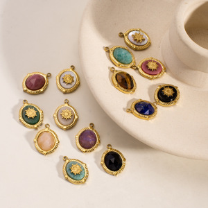 Pendentifs Rétro Irréguliers En Pierre Naturelle Pour Femme, 1 Pièce h5 Image4