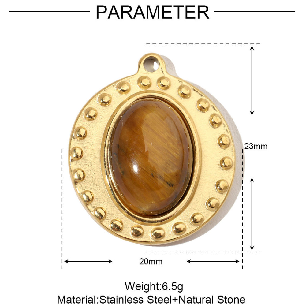 Pendentif Classique En Forme De Cœur Pour Femme, Pierres Naturelles, 1 Pièce h5Image2