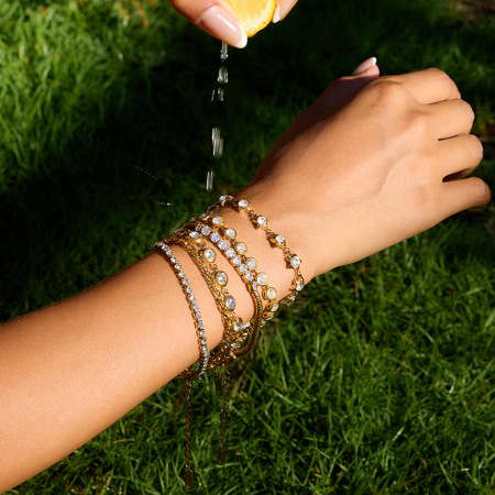 Bracelet chaîne femme en acier inoxydable doré, imperméable, orné d'une étoile (1 pièce) 2