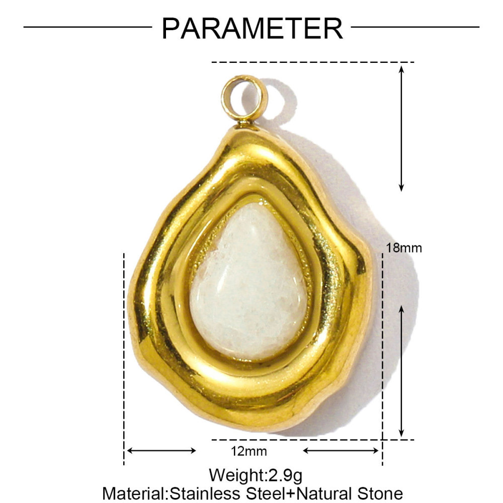 Pendentif Simple En Pierres Naturelles Pour Femme, 1 Pièce Image2