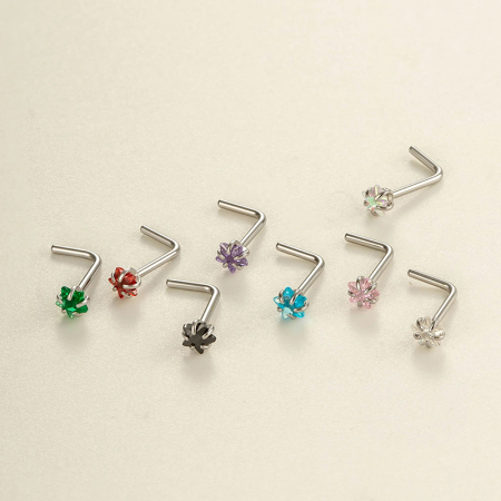 Piercing de nez en acier inoxydable étanche avec zircon (1 pièce)