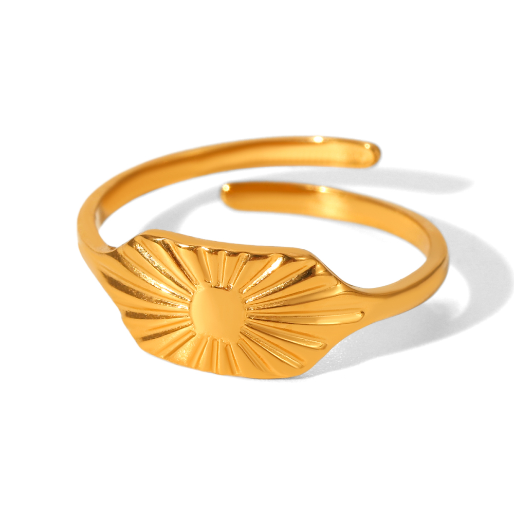 Bague Daily Sun En Acier Inoxydable Étanche (1 Pièce) - Collection Simple - 