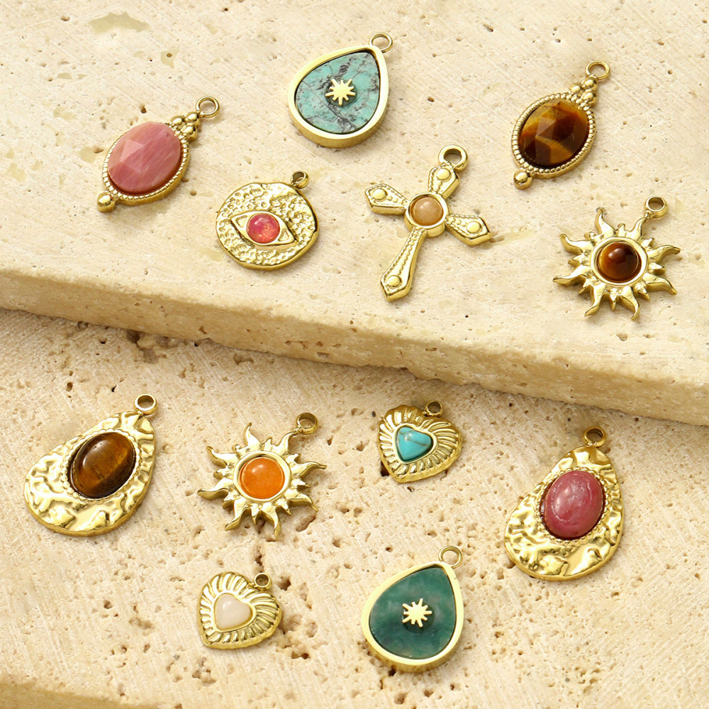 Pendentif Classique En Pierres Naturelles Pour Femme, 1 Pièce h5Image4