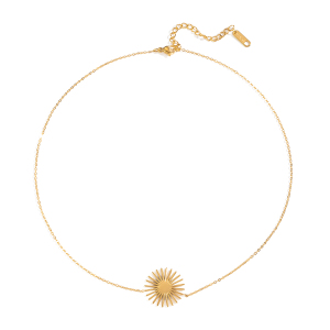 Collier Pendentif Femme Simple Et Décontracté En Acier Inoxydable Étanche Couleur Or (1 Pièce) h5 Image6
