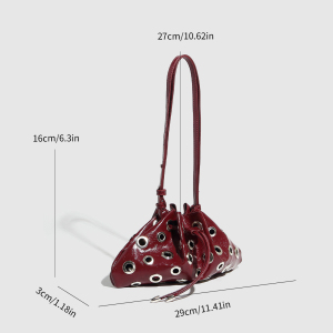 Sac À Bandoulière En Pu Pour Femme, Série Luxueuse, Rivet Classique, 1 Pièce h5 