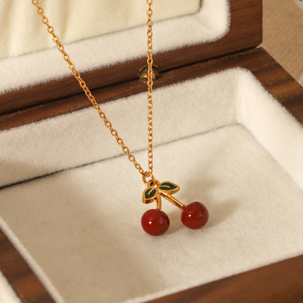 1 Paire De Colliers Pendentifs Pour Femmes, Collection Simple Series Daily Plant, En Acier Inoxydable Étanche Image4