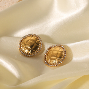 1 Paire De Boucles D'Oreilles Puces Géométriques Simples Pour Femme, En Acier Inoxydable Étanche, À Porter Au Quotidien. h5 Image5